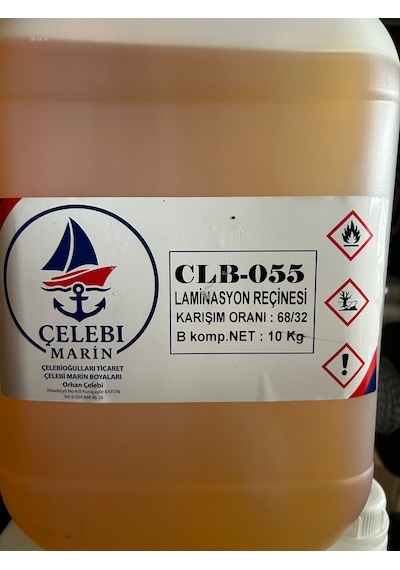 Çelebi Marin Epoksi Laminasyon Reçinesi Elyaf Reçinesi Ahşap Fiber Tekneler İçin 2/1 Karışımlı 30 Kg