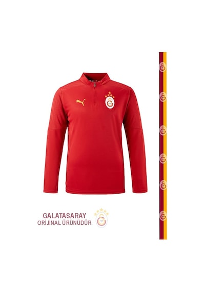 Galatasaray Puma Lisanslı A Takım Kırmızı Yarım Fermuarlı Antrenman Üst Kırmızı