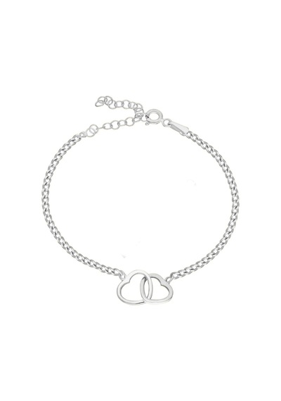 Çift Kalp Bileklik 718513 Rose Gümüş