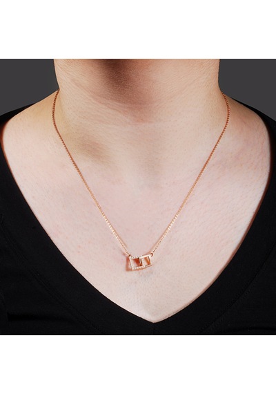Kuyumcudukkani "sen Ve Ben"kare Figürlü Kolye-37136-r-w Rose Gold