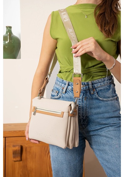 Just Polo Kadın Krem Taba Ayarlanabilir Uzun Askılı Omuz Çantası P346036mh Krem - Taba
