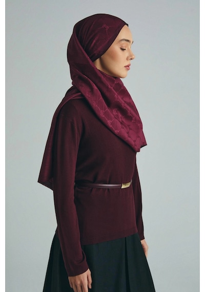 Maisa Neda Pamuk İpek Şal 70 190 Cm - Bordo 8385