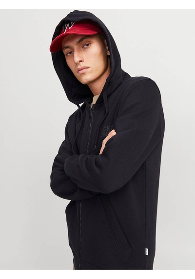 Jack & Jones Jjecorp Logo Sweat Zıp Hood Noos Siyah Erkek Sweatshirt 12265177