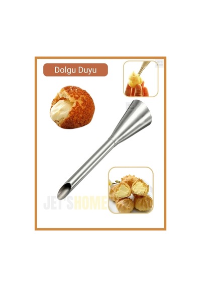 Paslanmaz Çelik Krema Dolgu Duy 9x2,5cm Ve 4 Adet Krem Şanti Torbası Diğer