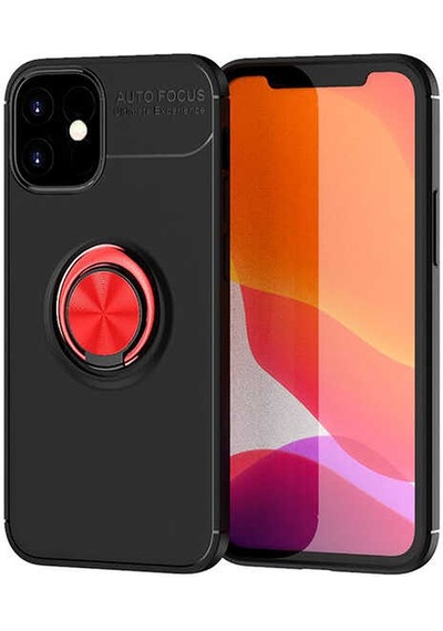 Apple Uyumlu iPhone 12 Mini Uyumlu Zore Ravel Silikon Kılıf-siyah-kırmızı Siyah-Kırmızı -