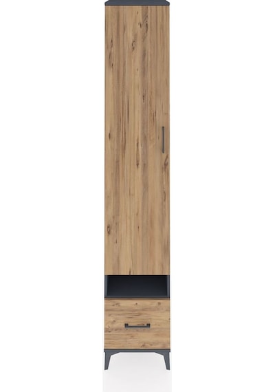 Hyperion Dolap 6 Raflı Tek Çekmeceli Tek Kapaklı 44x44x243 Antrasit-çam Antrasit