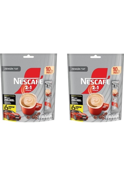 Nescafe 2si1 Arada Granül Kahve 10'lu Paket 2 Adet Granül