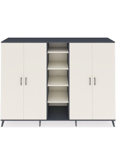 Hyperion Dolap 12 Raflı 4 Kapaklı 220x44x163 Antrasit-aytaşı Antrasit-aytaşı
