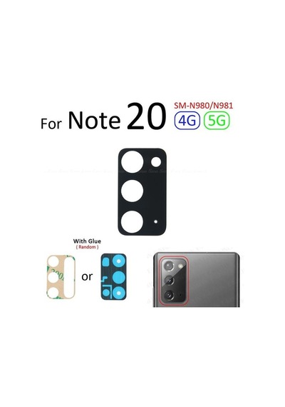Tkgz Samsung Uyumlu Galaxy Note 20 Arka Kamera Camı Lens Yapışkanlı