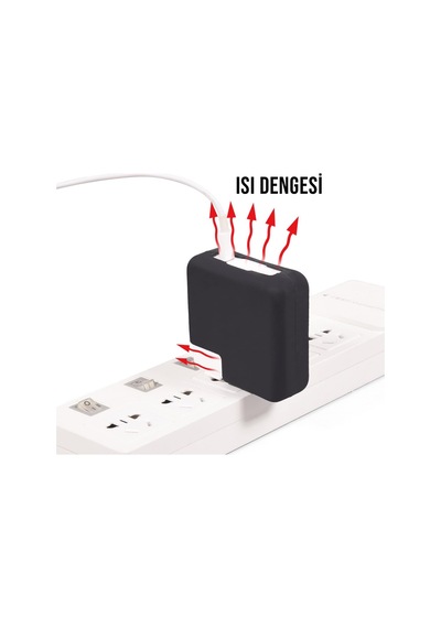 Macbook Şarj Aleti Kılıfı Silikon 45w A1374/a1436 Magsafe 1-2, 70w A2520 Usb-c Uyumlu Air 11/13.3 Ve Pro 14.2 Adaptör Koruyucu Siyah Belirtilmemiş