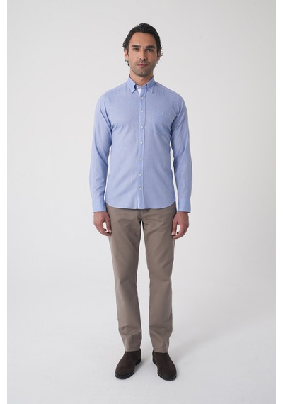 Bisse Erkek Regular Fit Uzun Kol Mavi Gömlek Gmktn250016 D35 Mavi