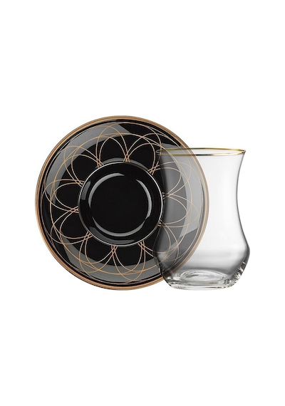 Sandro Moreno 1898 Davinci Siyah 12 Parça 6 Kişilik Çay Seti 150 Ml Siyah