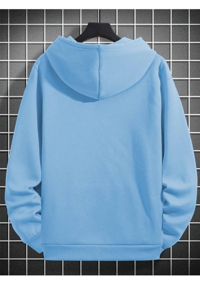 Startmore Mavi Unisex Kadın/erkek Deer Renkli Özel Baskılı Pamuklu Oversize Kapüşonlu