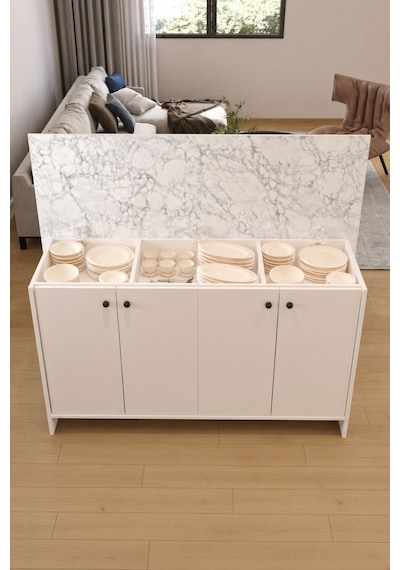 Ae-2080 Patentli Ayder Mutfak Adası Bar Masası Yemek Masası Dolaplı, Beyaz/beyaz Mermer Raflı, Çok Amaçlı Ae-2080 Patentli Ayder Mutfak Adası Bar Masası Yemek Masası Dolaplı, Beyaz/beyaz Mermer Raflı, Çok Amaçlı