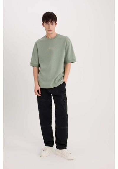 DeFacto Loose Fit Bisiklet Yaka Baskılı Ağır Kumaş Tişört D8462AX25SPGN1107 DeFacto Loose Fit Bisiklet Yaka Baskılı Ağır Kumaş Tişört D8462AX25SPGN1107