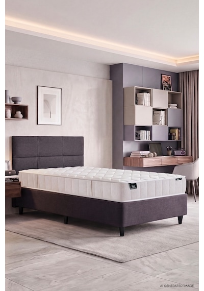 Yataş Supreme Star Canto New Deep Yatak Baza Başlık 3'lü Set- Antrasit 100 x 200