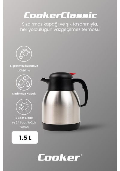 Tr Çelik Çift Katli Paslanmaz Termos 1.5 Lt. 8692552754528 Genel
