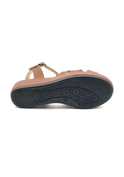 Ayakdaş 1040 Kadın Düz Taban Sandalet Taba