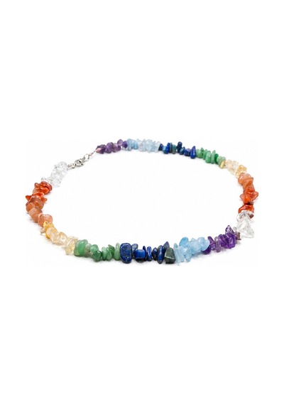 7 Çakra Doğal Taş Kolye Ametist, Akuamarin, Lapis Lazuli, Aventurin, Sitrin, Akik, Kuvars Unisex Çokrenkli