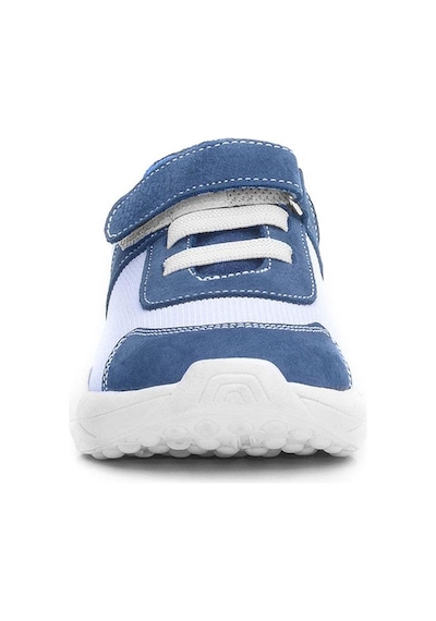 Rakerplus Barefoot Hakiki Deri Krem Lacivert Cırt Cırtlı Çocuk Spor Ayakkabı Krem