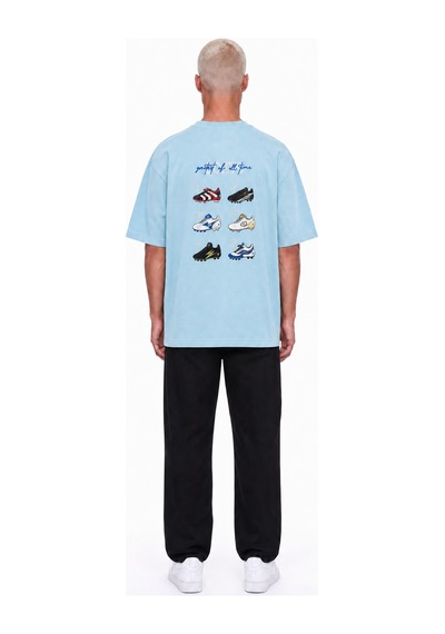 Respire Erkek Goats Baskılı Oversize T-shirt Bebe Mavi Bebek Mavisi