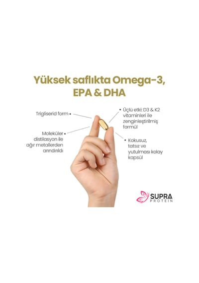 Supra Vitamin Omeg-3 Balık Yağı 1400 Mg Balık Yağı + Vitamin D3 & K2 60 Softgels