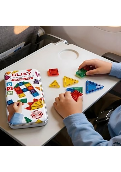 Oyuncak Eğitici Stem Manyetik Yapı Blokları 64 Parça 3d Zeka Geliştirici Manyetik Karo Seti