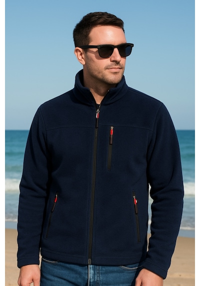 Luxıc Core Unisex Lacivert Polar Ceket Fermuarlı Soğuk Havalara Uygun, Rahat Ve Şık Tasarım