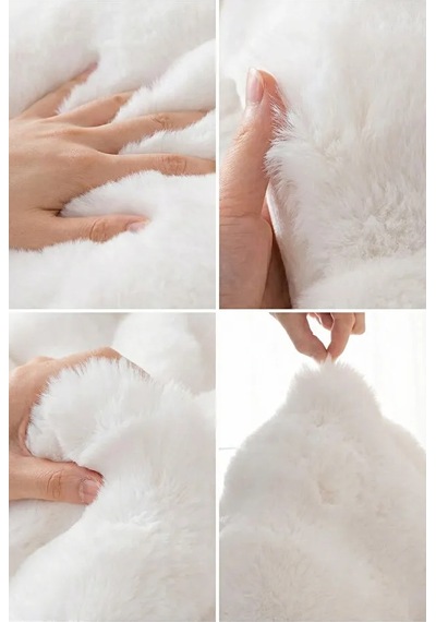 Peluş Bubble Kırlent Kılıfı 2'li Beyaz