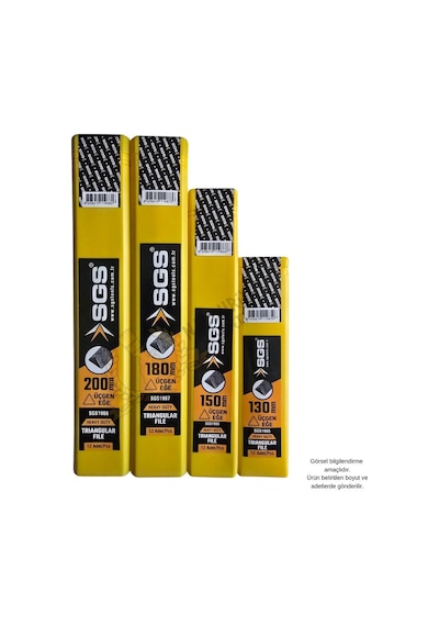Sgs Üçgen Eğe Seti Kalın Dişli - 130-150-180-200 Mm. - 4 Parça