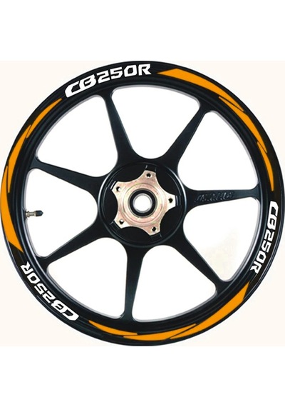 Yeni Özel Motosiklet Jant Şeridi Cb250r Uyumlu Beyaz-turuncu Sağ-sol/ön-arka