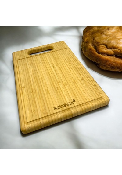 Bambu Kesme Tahtası Su Oluklu 30x24 Naturel