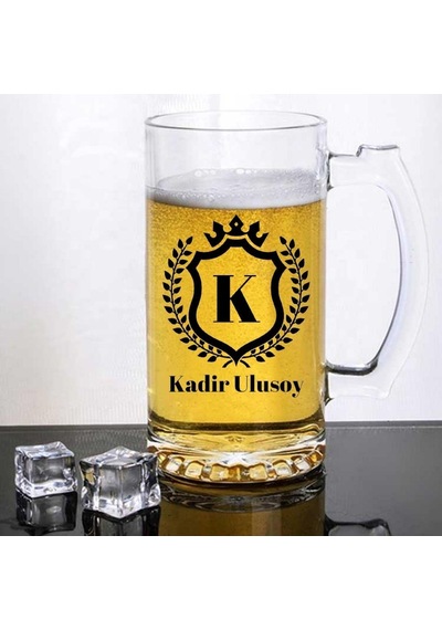 Kişiye Özel İsim Baş Harfli Bira Bardağı