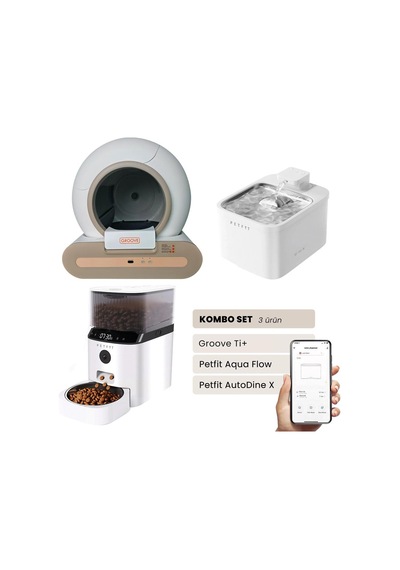 Groove Ti+ Akıllı Otomatik Kedi Tuvaleti Kahverengi - Petfit Aqua Flow Akıllı Bataryalı Su Pınarı Çeşmesi + Petfit Autodine X Akıllı Otomatik Mama Kabı Bundle Groove Ti+ Akıllı Otomatik Kedi Tuvaleti Kahverengi - Petfit Aqua Flow Akıllı Bataryalı Su Pınarı Çeşmesi + Petfit Autodine X Akıllı Otomatik Mama Kabı Bundle