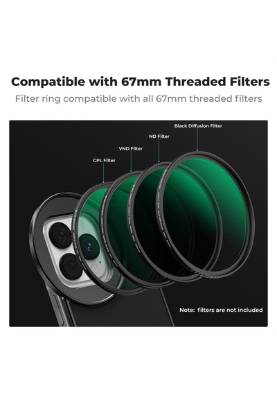 K&f Concept 6,7 İnç Manyetik Lens Filtre Montaj Adaptörü 67mm / Filtre Dahil Değildir Magnetic