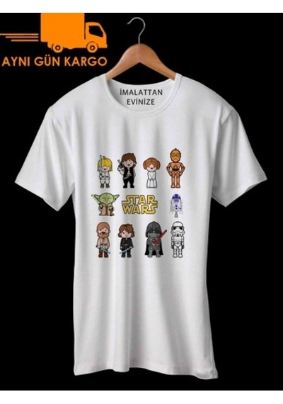 Star Wars Karakterler En Çok Satan Baskılı Tişört Ücretsiz Kargo