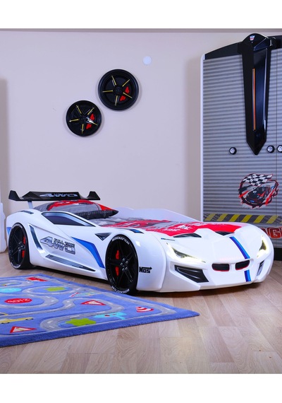 Arabalı Yatak, Mercedes Rüzgarlıklı Arabalı Yatak - Beyaz + 1 Adet Comfort Yatak Arabalı Yatak, Mercedes Rüzgarlıklı Arabalı Yatak - Beyaz + 1 Adet Comfort Yatak