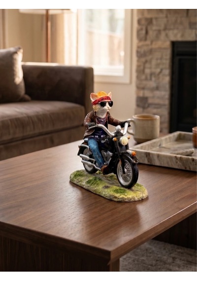 Motosikletli Minyatür Asi Kedi Biblosu Biker Cat