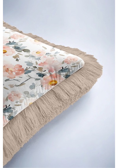 Çiçekli Pastel Şakayık Saçaklı Yastık Kılıfı - Romantik Bahar Pudra Vizon Püsküllü Kırlent Kılıfı Kadim Esinti Halo Çiçekli Pastel Şakayık Saçaklı Yastık Kılıfı - Romantik Bahar Pudra Vizon Püsküllü Kırlent Kılıfı Kadim Esinti Halo