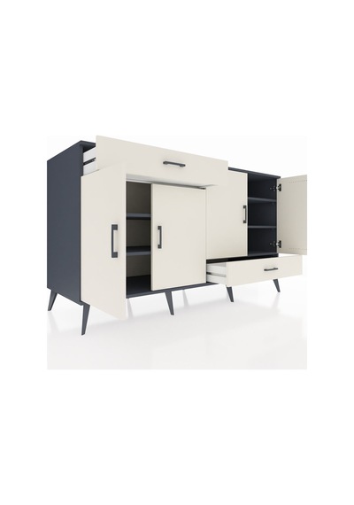Kronos Konsol 5 Raflı 2 Çekmeceli 4 Kapaklı 176x59x99 Antrasit-ay Antrasit-aytaşı Kronos Konsol 5 Raflı 2 Çekmeceli 4 Kapaklı 176x59x99 Antrasit-ay Antrasit-aytaşı