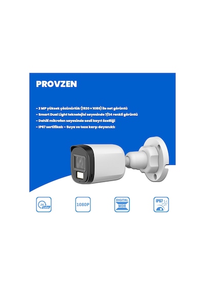 Provzen Dahua 2 Kameralı Full Hd Fullcolor Mikrofonlu Güvenlik Kamerası