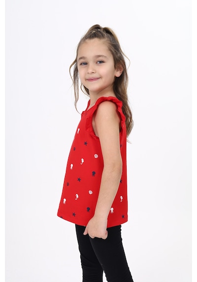 Toontoy Kids Toontoy Kız Çocuk Baskılı Atlet Kırmızı