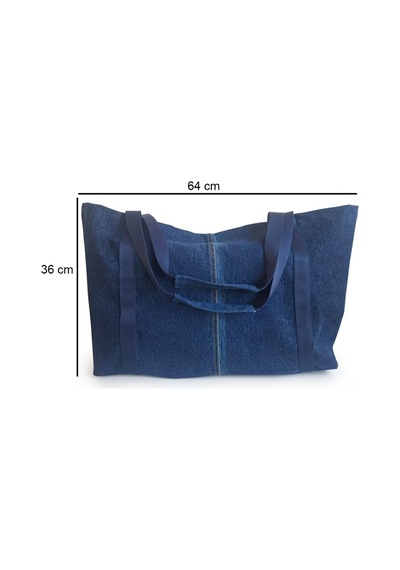 Tuttobene Maxy Denim Oversize Çanta, Geniş Hacimli Günlük Alışveriş, Seyahat Ve Omuz Çantası Tb044