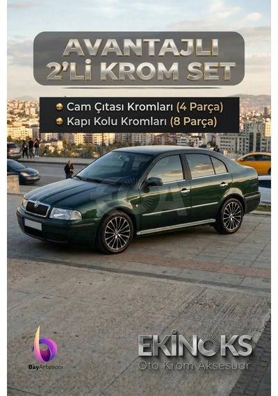 Skoda Octavia A4 Avantaj 2 Li Krom Set 1999-2004 Arası -2ürün- Paslanmaz Çelik
