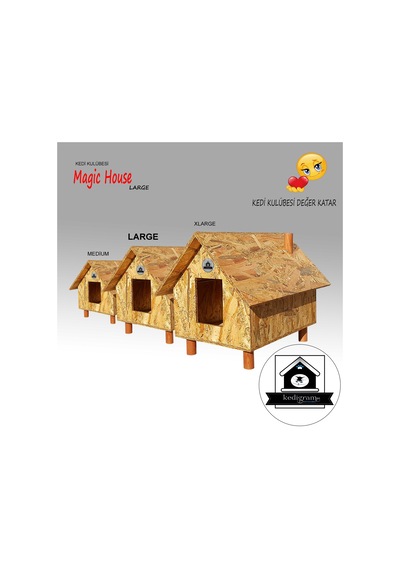 Kedigram Kedi Kulübesi Büyük Kedi Evi Magichouse Large Dış Mekan
