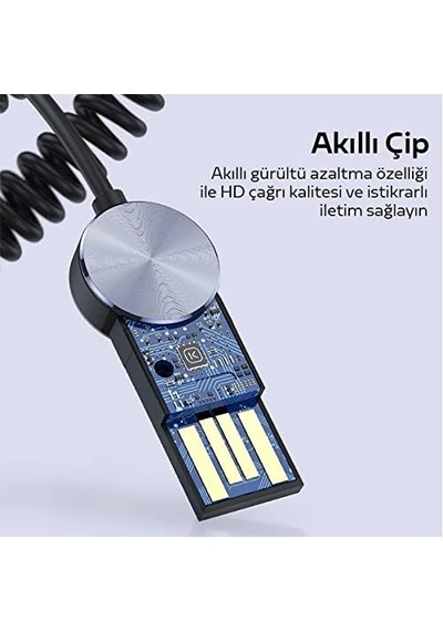 Ayrex Kuulaa Usb Bluetooth 5.0 3.5 Aux Receiver Aux Wireless Araç Kiti