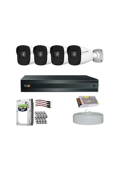 Rivo Dcam 4 Kameralı 40 Metre Gece Görüşlü Set 500gb Hdd