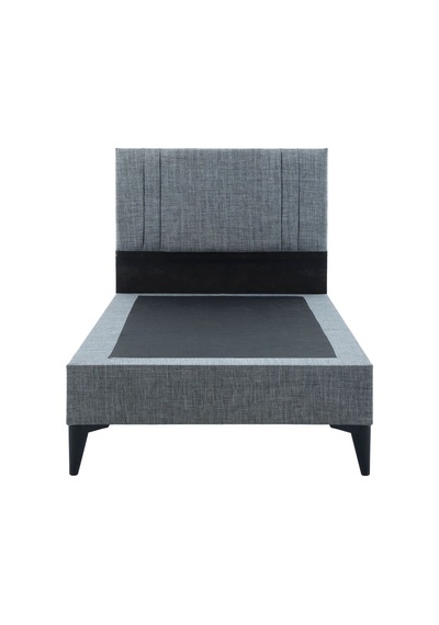 Beehanem Bengü Tek Kişilik 3lü Set Yatak+baza+başlık Gri 90 X 190