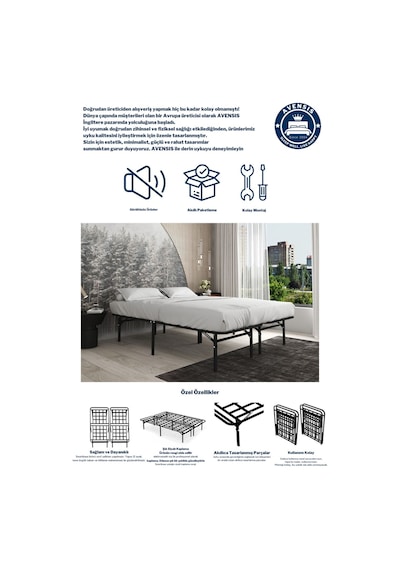 Aksviva Smart Base Çift Kişilik Katlanır Metal Karyola