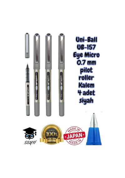 Tr Uni-ball Ub-157 Eye Micro Roller Kalem, 0.7 Mm, Siyah, 4 Adet, Made İn Japan Genel
